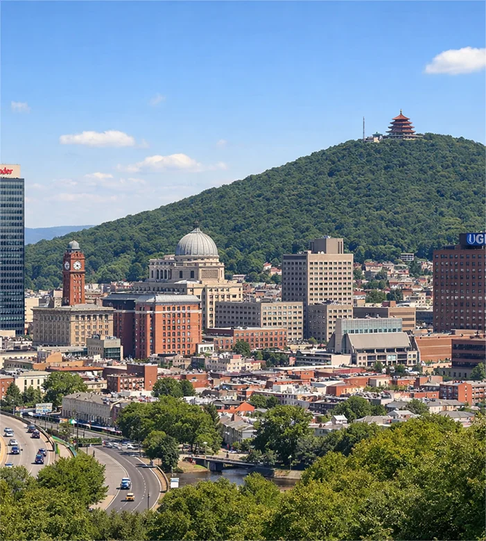 Reading, PA skyline with the Pagoda